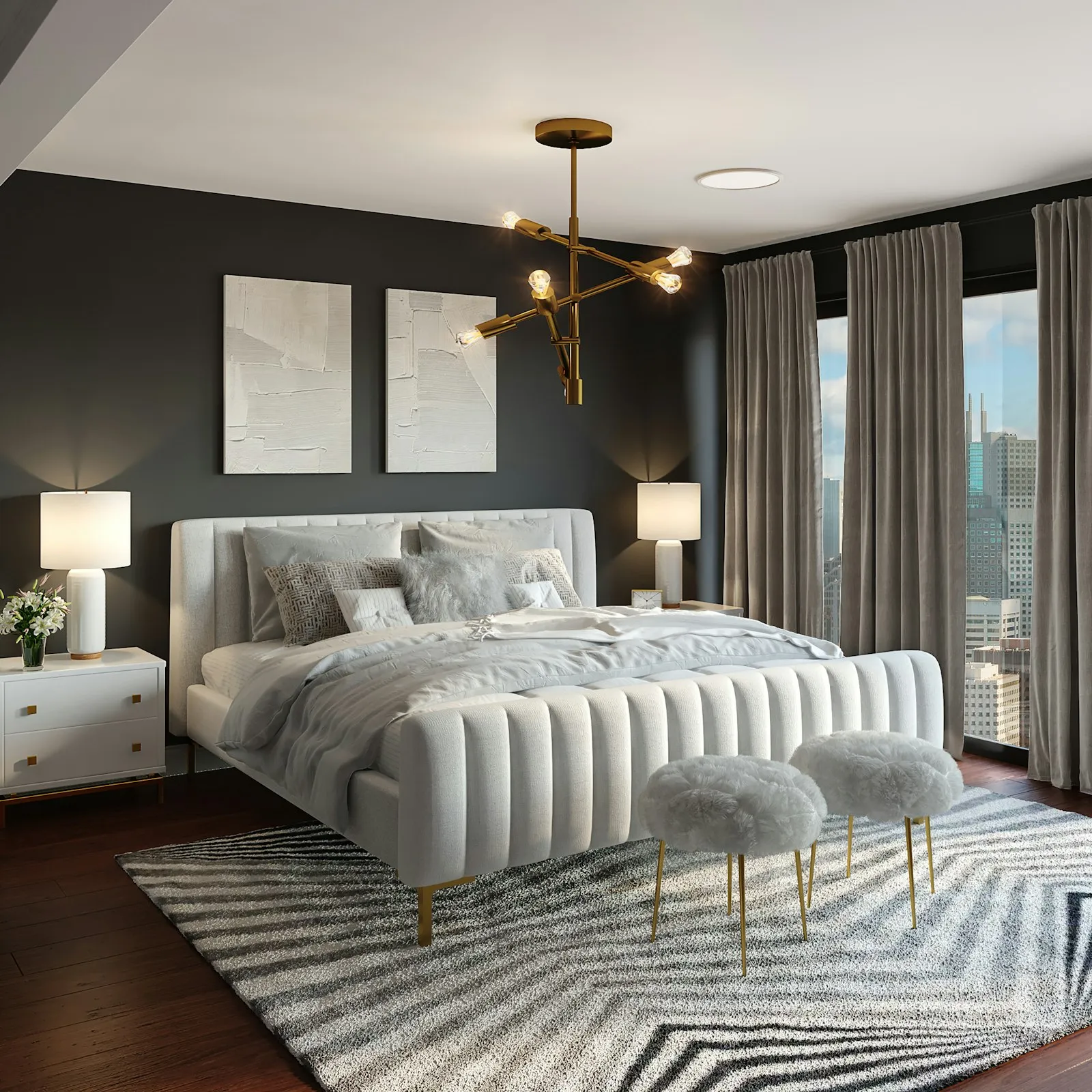 A furnished bedroom