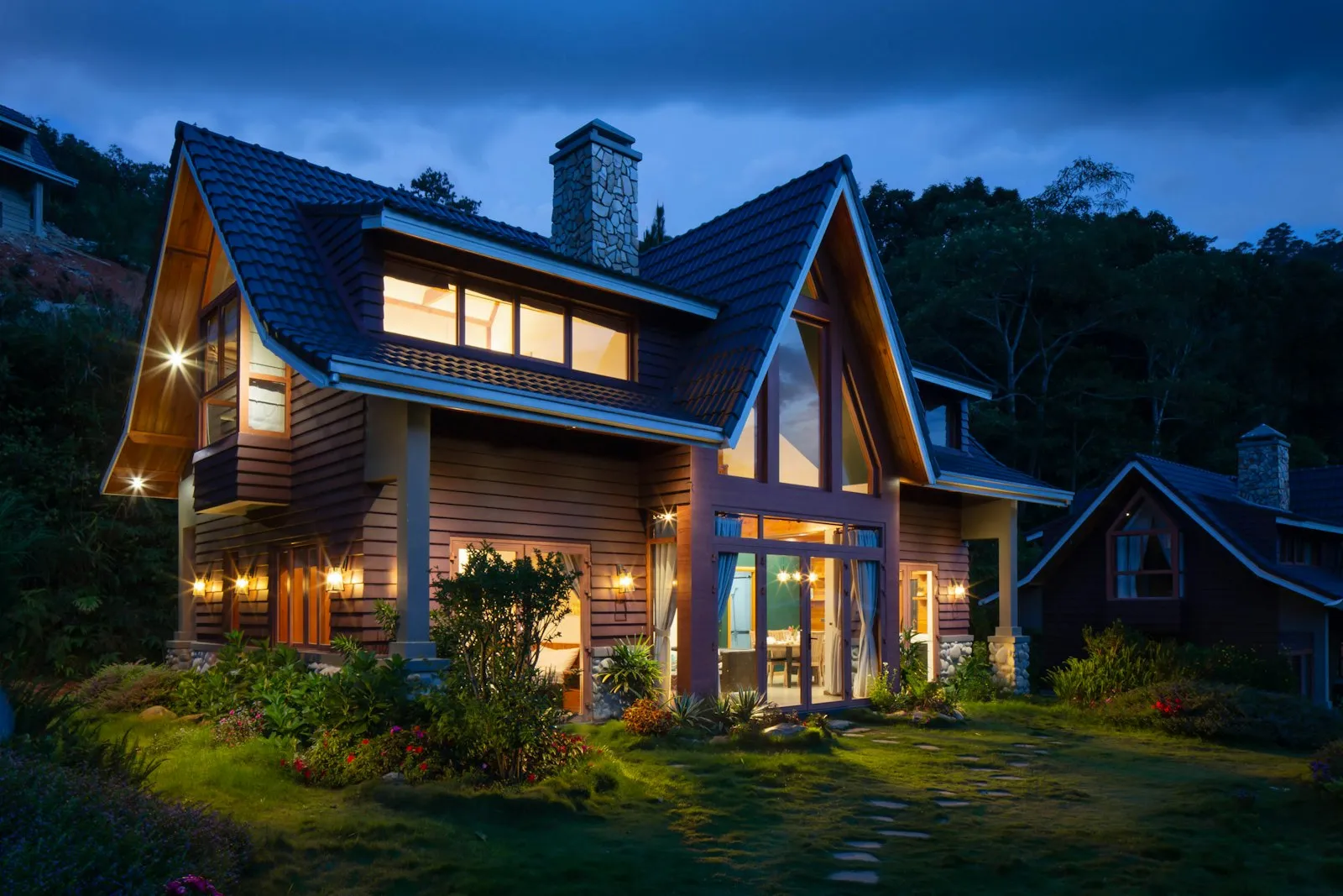 The residential feel of a house with a garden.